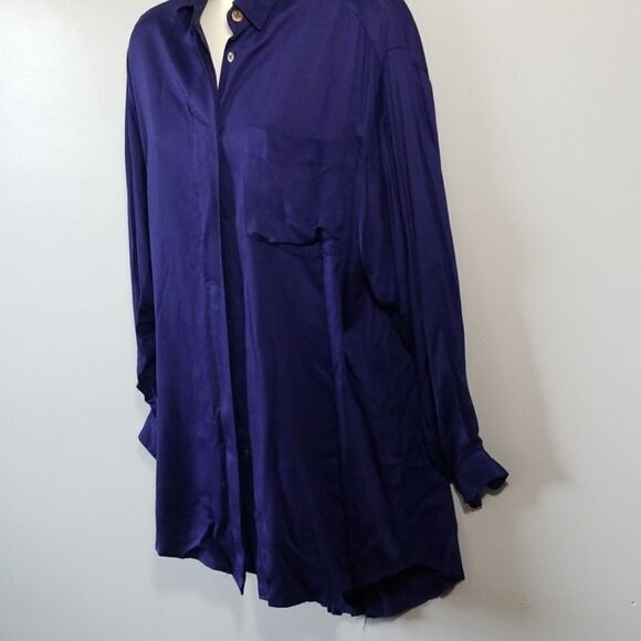 EUC Anne Pinkerton Bluish Purple Long Button D… - Picture 2 of 5